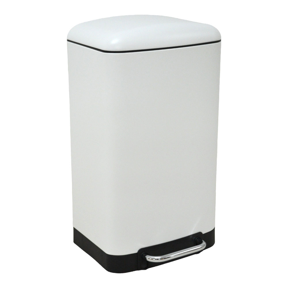 ΚΑΔΟΣ ΑΠΟΡΡΙΜΑΤΩΝ ΜΕΤΑΛΛΙΚΟΣ SOFT CLOSE SL1063 ΑΣΠΡΟΣ 30L 