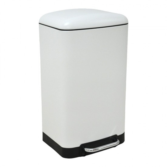 ΚΑΔΟΣ ΑΠΟΡΡΙΜΑΤΩΝ ΜΕΤΑΛΛΙΚΟΣ SOFT CLOSE SL1063 ΑΣΠΡΟΣ 30L 