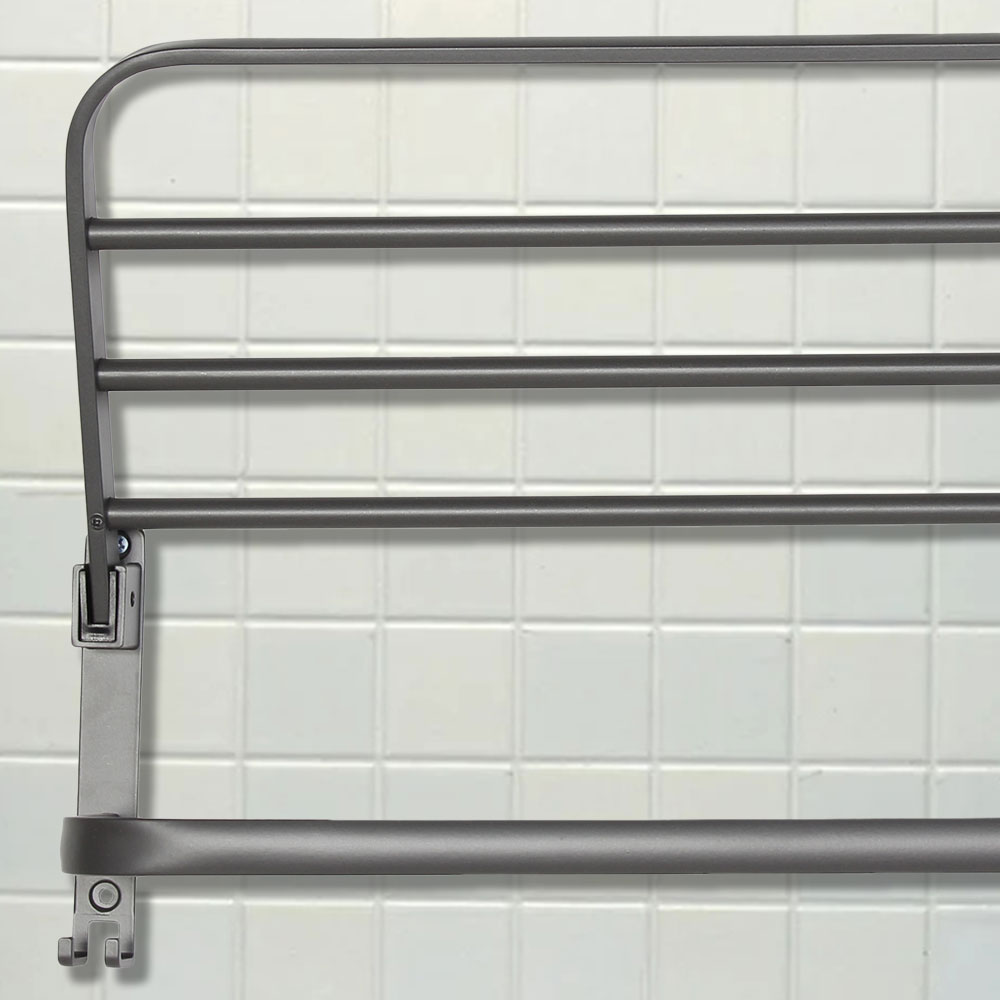 Κρεμάστρα – ραφιέρα μπάνιου επιτοίχια 6 θέσεων 58Χ21,5Χ15,5 εκ. από μέταλλο και αλουμίνιο-51371