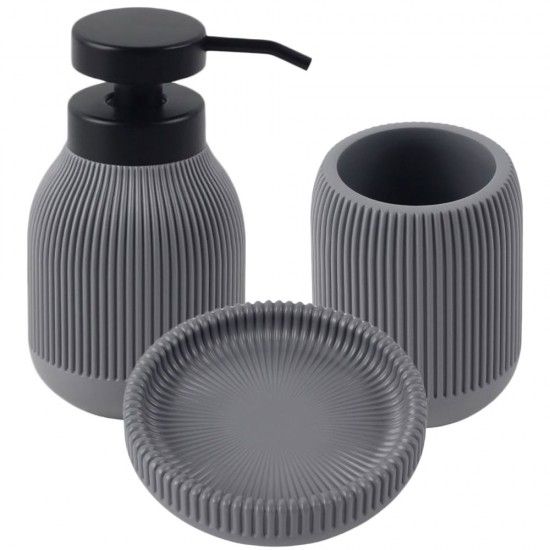 Bathroom Accessory Set 3pcs Grey