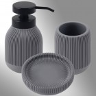 Bathroom Accessory Set 3pcs Grey-7334GREY