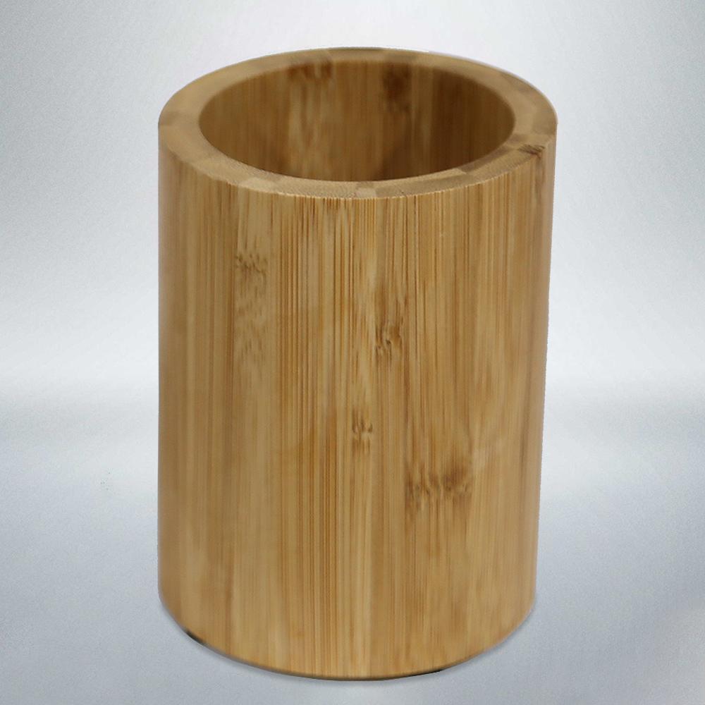 Toothbrush Holder Bamboo SL702 Round 8x8x11cm.