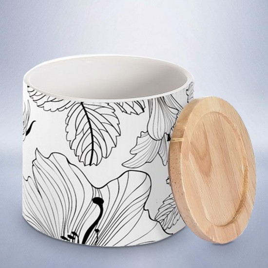 Canister WhiteFlower 9,8x9,8x11cm