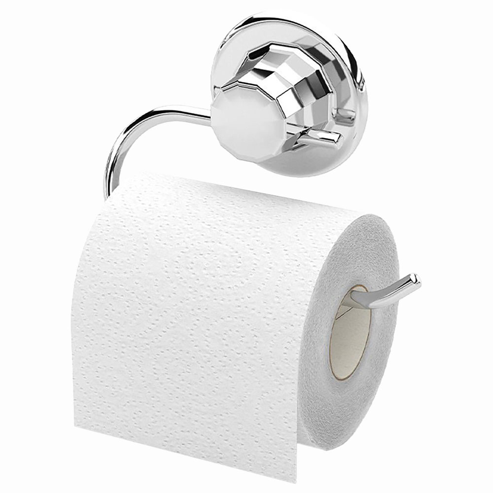 Wall-mounted Toilet Roll Holder Chrome with Suction Cup SL8114 7x7x15cm-8114