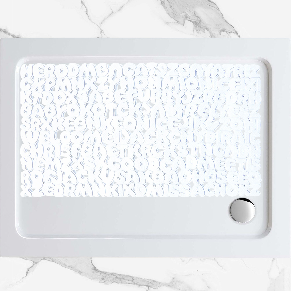 Non-slip Bathtub Mat Listy, 35x76cm. White.