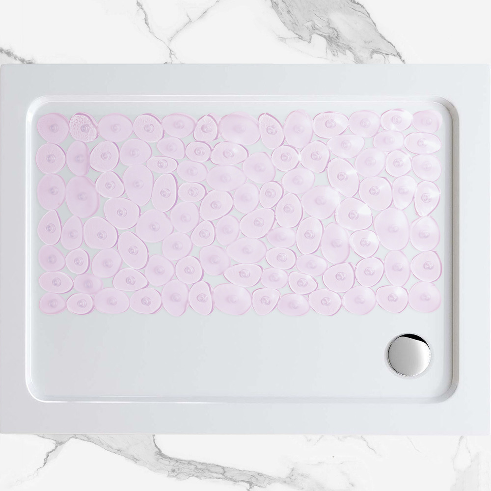 ΗΜΙΔΙΑΦΑΝΕΣ ΠΑΤΑΚΙ ΜΠΑΝΙΟΥ WetPebbles ΡΟΖ ΑΝΤΙΟΛΙΣΘΗΤΙΚΟ 36Χ72cm 