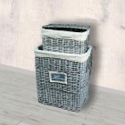 Laundry Basket Set, 2pcs SL8002 45X33X54cm-37X26X45cm-8068C