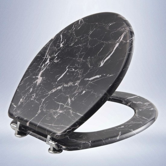 MDF Toilet Lid SL8121 Black Marble 42,5x36
