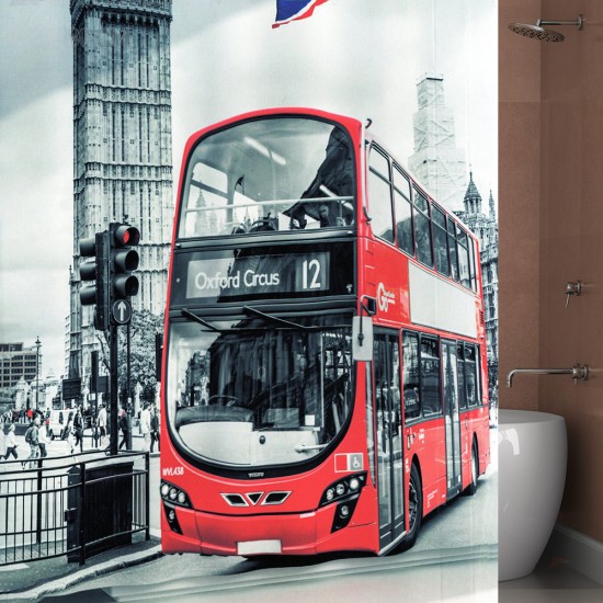 ΚΟΥΡΤΙΝΑ ΜΠΑΝΙΟΥ LONDONBUS 180(Μ)X180(Υ)