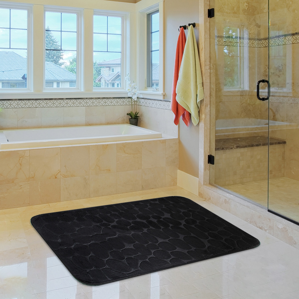 Bath Mat Memory Foam Black 50x80cm