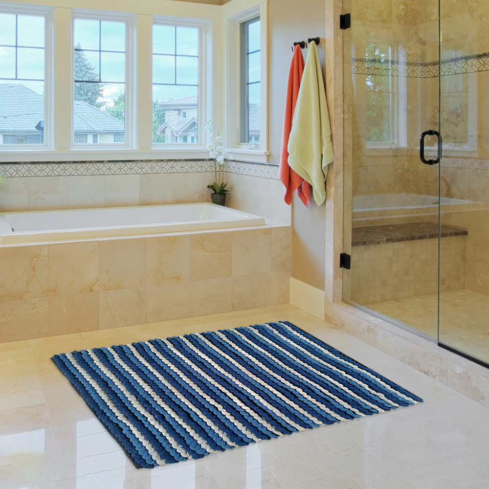 Bath Mat Flaffy Blue 65x190cm