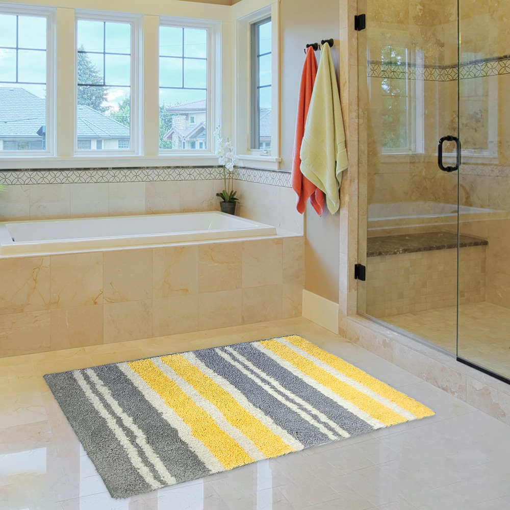 ΠΑΤΑΚΙ ΜΠΑΝΙΟΥ HORIZON LINES ΚΙΤΡΙΝΟ 50X80