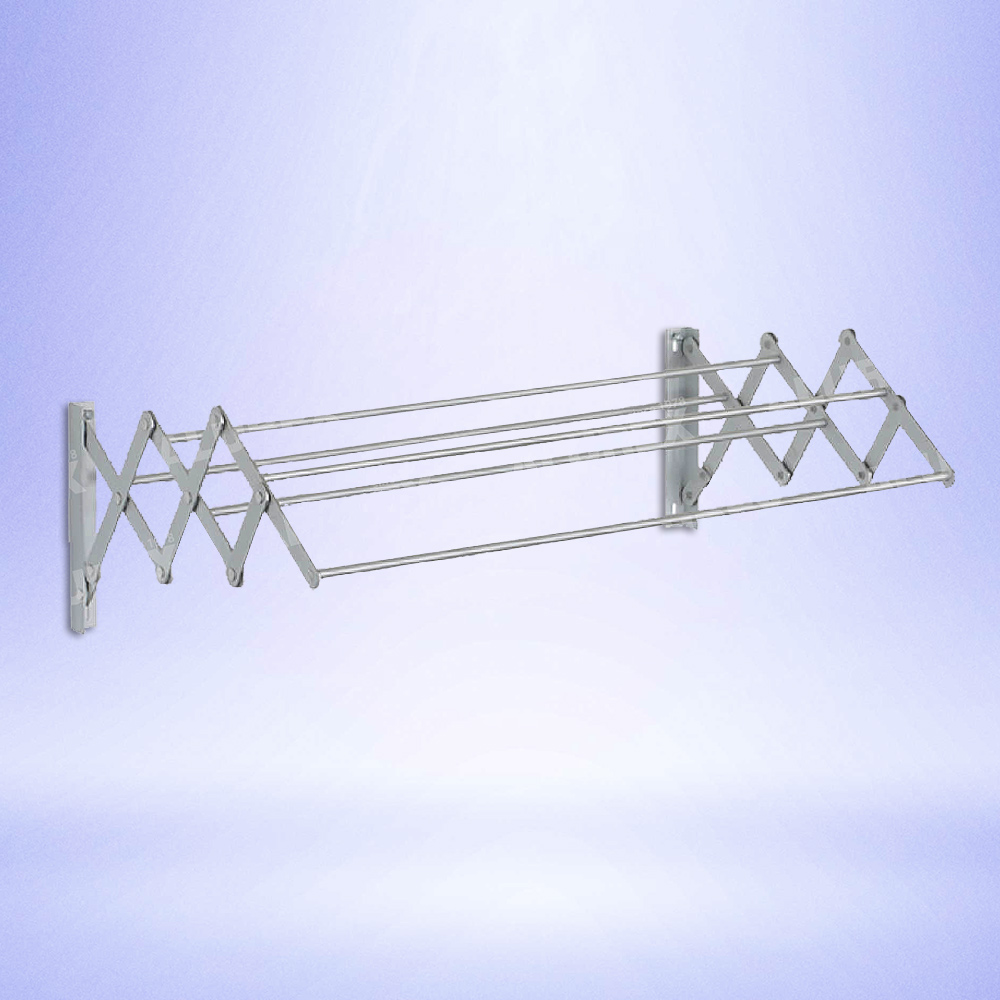 Wall Mounted Foldable Aluminium Drying Rack with 5 Rods 80x43