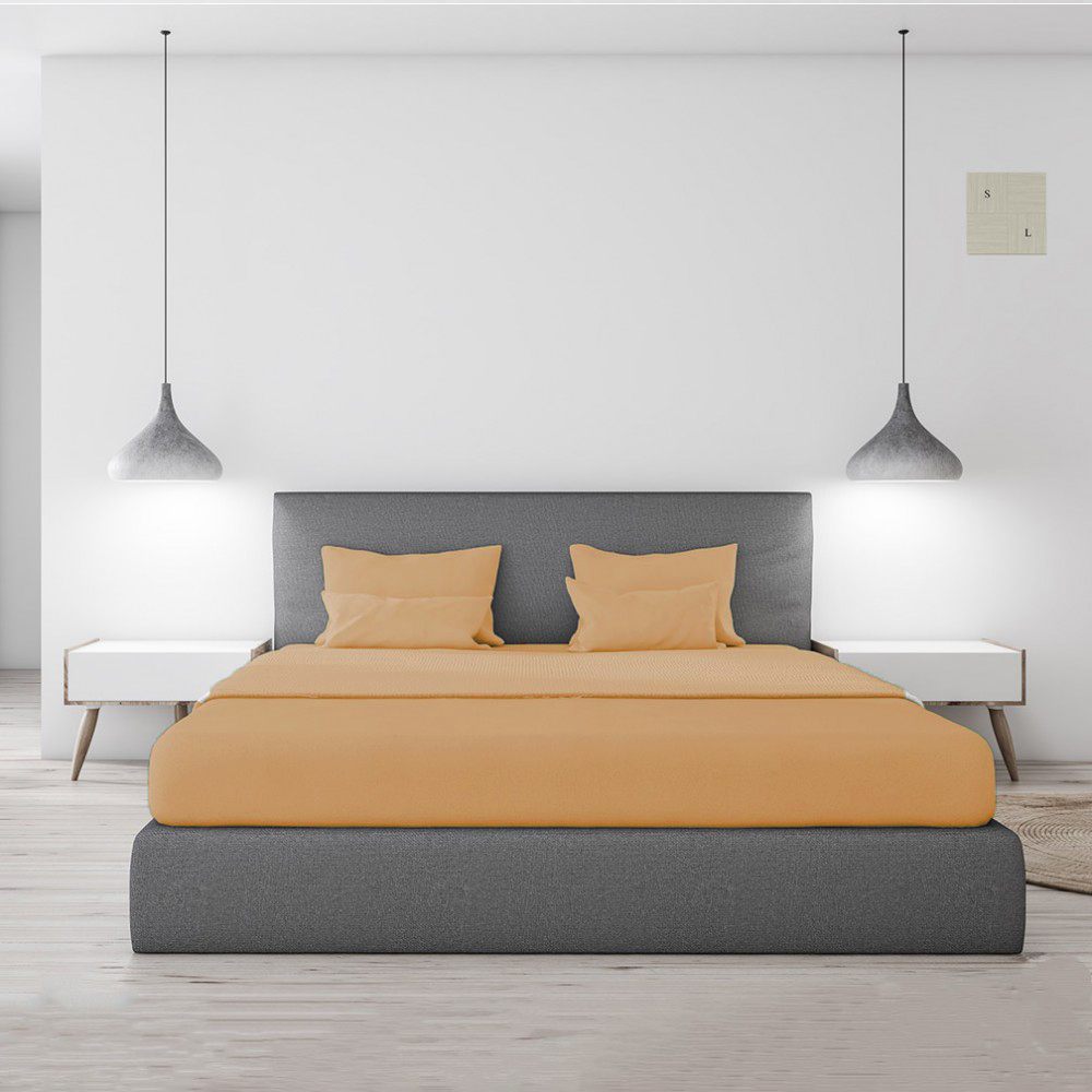 Sheet Ermis Yellow 100x200cm+35 With Rubber Band-7098YELLOW