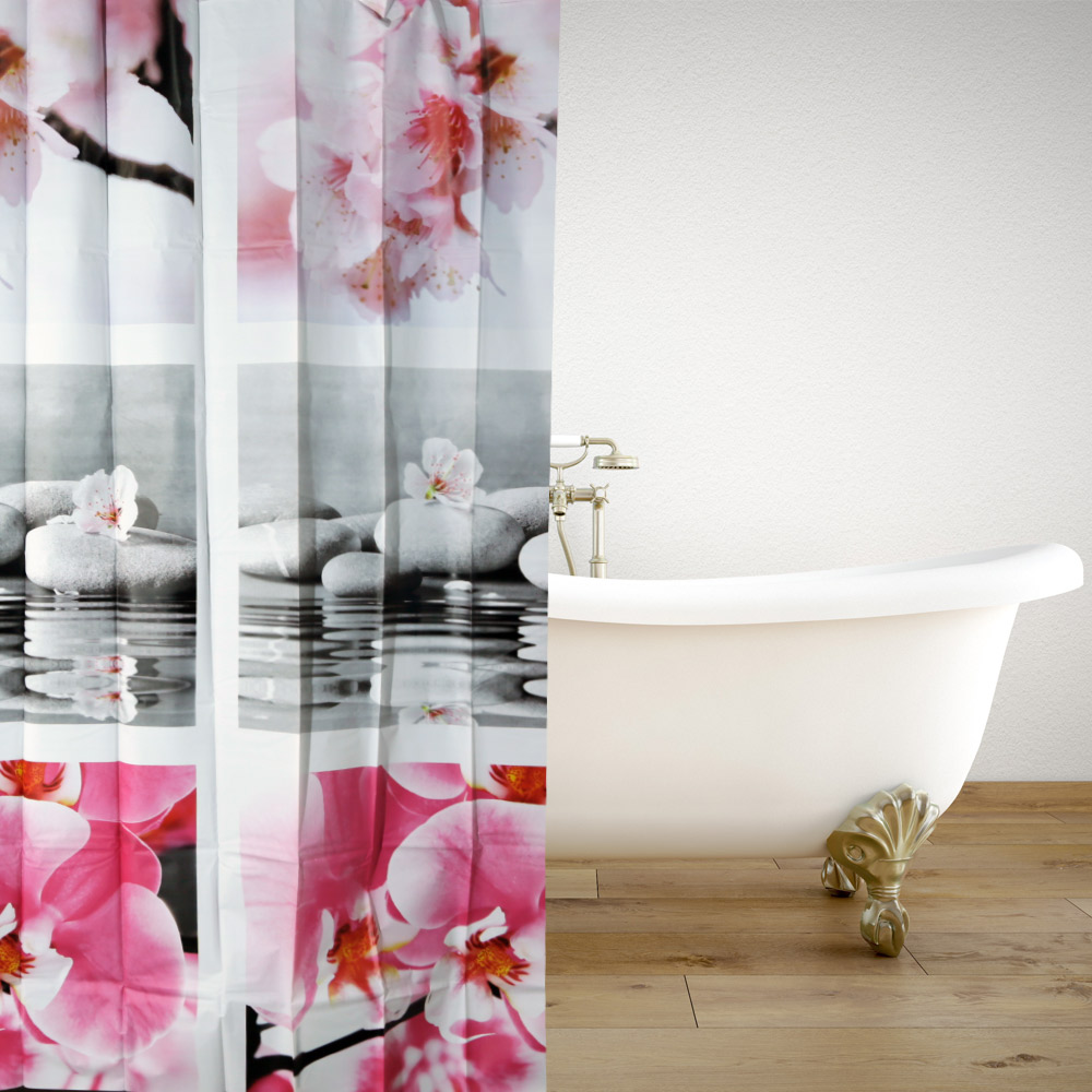 ΚΟΥΡΤΙΝΑ ΜΠΑΝΙΟΥ PEVA SereneBlossom 180(Μ)X180(Υ)-8094