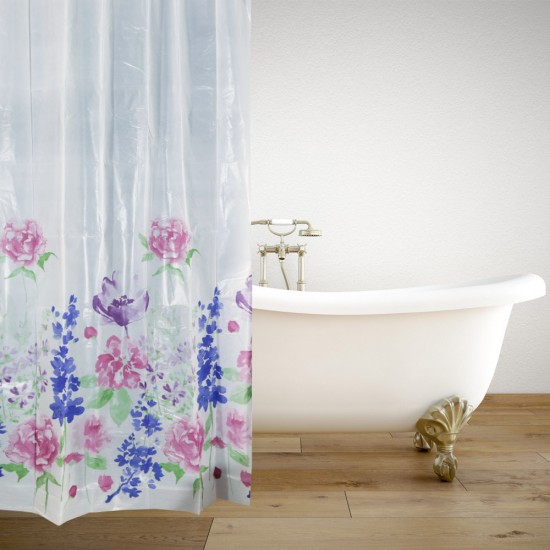 ΚΟΥΡΤΙΝΑ ΜΠΑΝΙΟΥ ΠΛΑΣΤΙΚΗ PEVA SPRING FLOWERS 180(Μ)x180(Υ) 