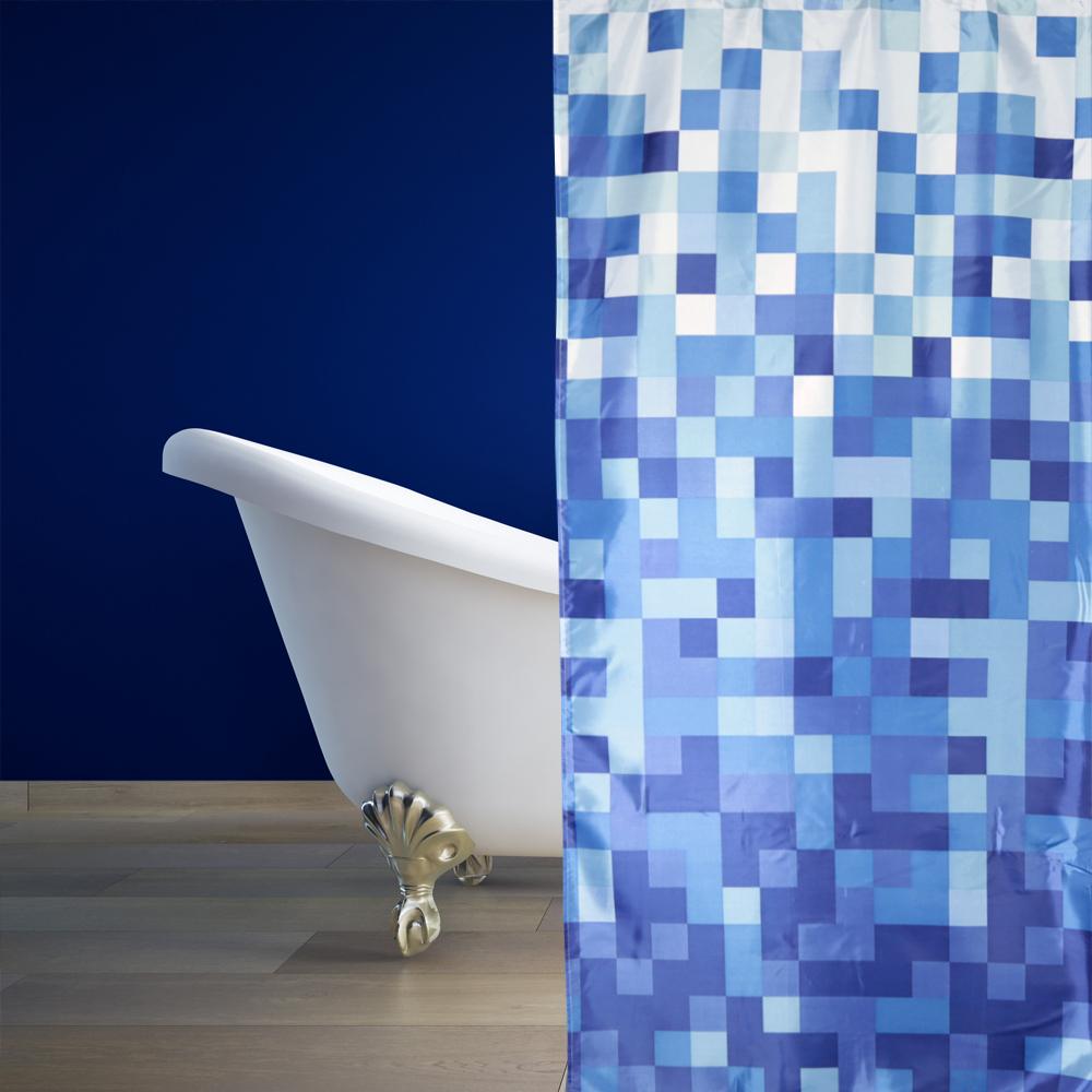 ΚΟΥΡΤΙΝΑ ΜΠΑΝΙΟΥ BLUESQUARES 180(Μ)X180(Υ)