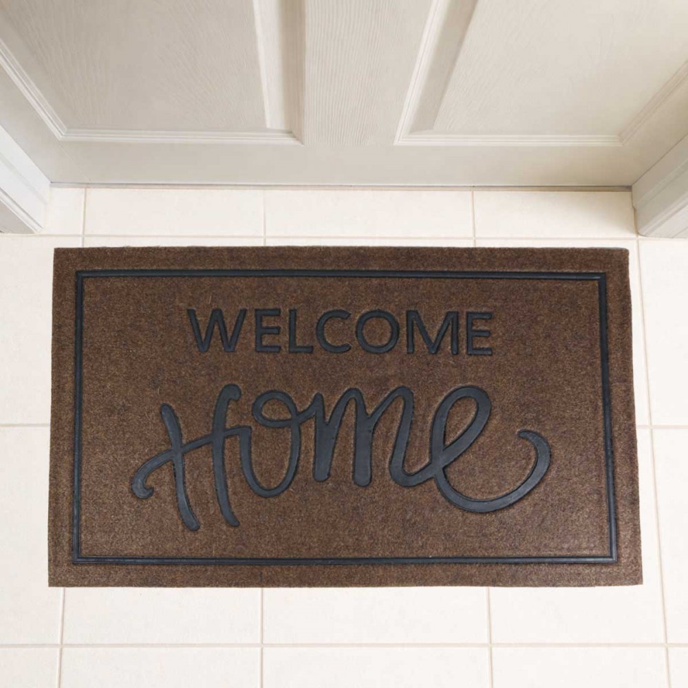 Coir Doormat Home Script Brown 45X75-9389BROWN