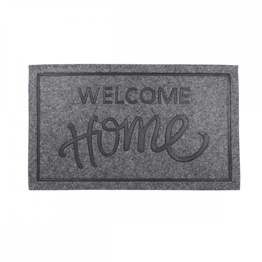 Coir Doormat Home Script Grey 45X75-9389GREY