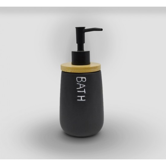 Dispenser with Bamboo Bath SL143 Black 8,5x8,5x18cm Dispenser with Bamboo Bath SL143 Black 8,5x8,5x18cm