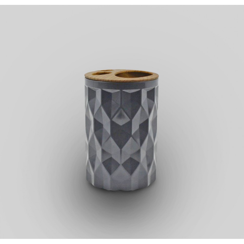 Toothbrush Holder Rhombus SL881 Plastic Grey 8,5x12.5cm.