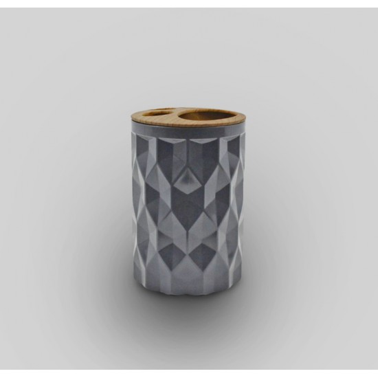 Toothbrush Holder Rhombus SL881 Plastic Grey 8,5x12.5cm.