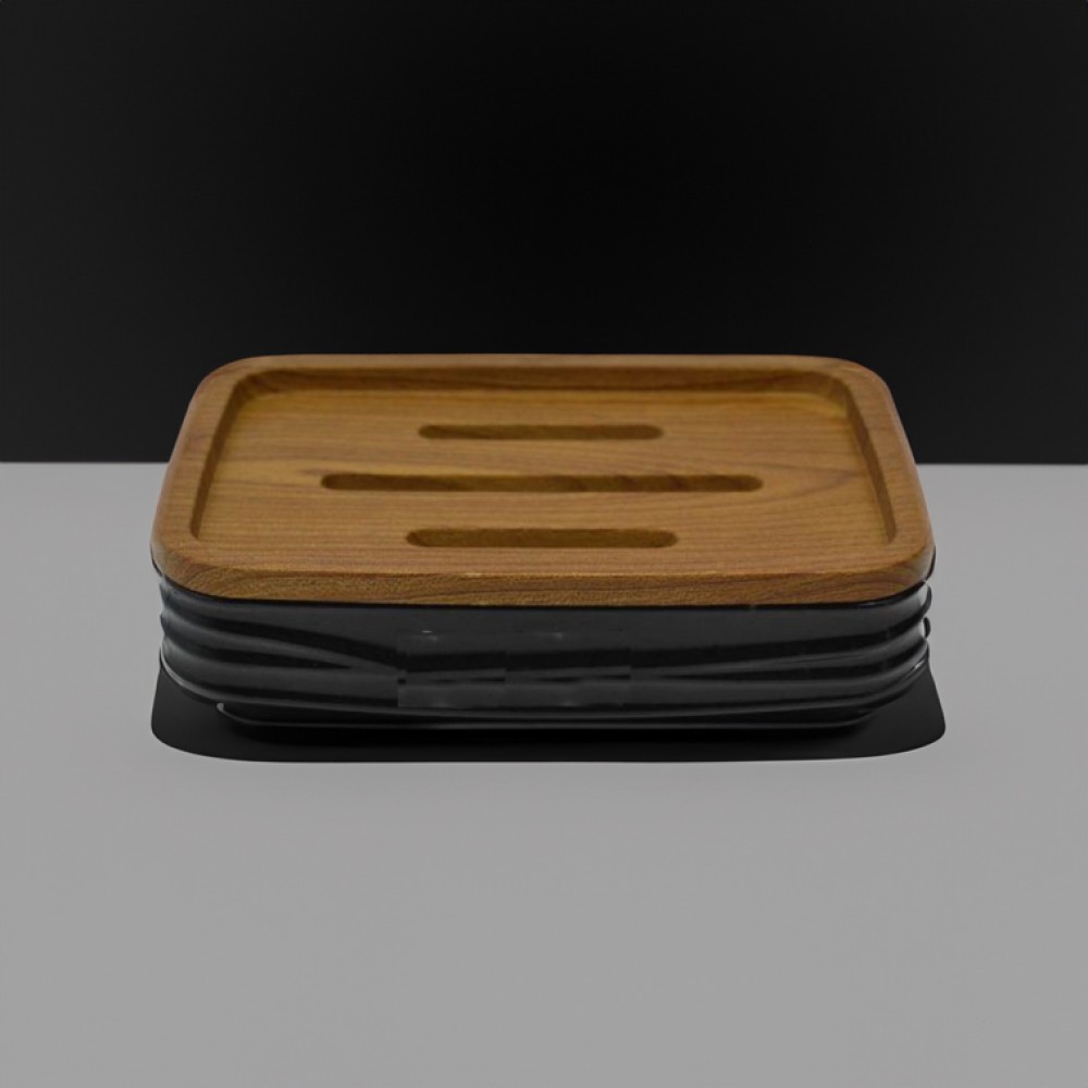 ΣΑΠΟΥΝΟΘΗΚΗ ΜΠΑΜΠΟΥ ΠΛAΣΤΙΚΗ ME ΡΙΓΕΣ ΜΑΥΡΟ SL992