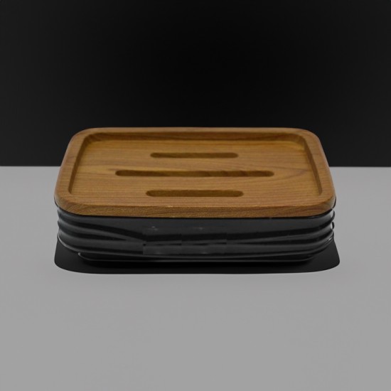 ΣΑΠΟΥΝΟΘΗΚΗ ΜΠΑΜΠΟΥ ΠΛAΣΤΙΚΗ ME ΡΙΓΕΣ ΜΑΥΡΟ SL992