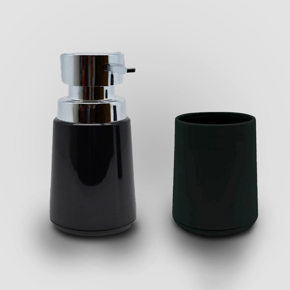 Bathroom Accessory Set SL122 2pcs Plastic Black