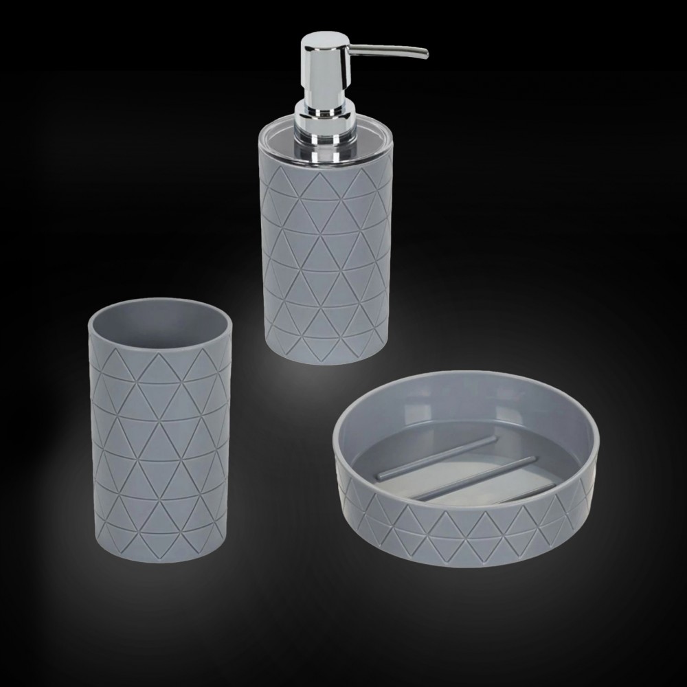 Bathroom Accessory Set Rhombus SL538 3pcs Plastic.