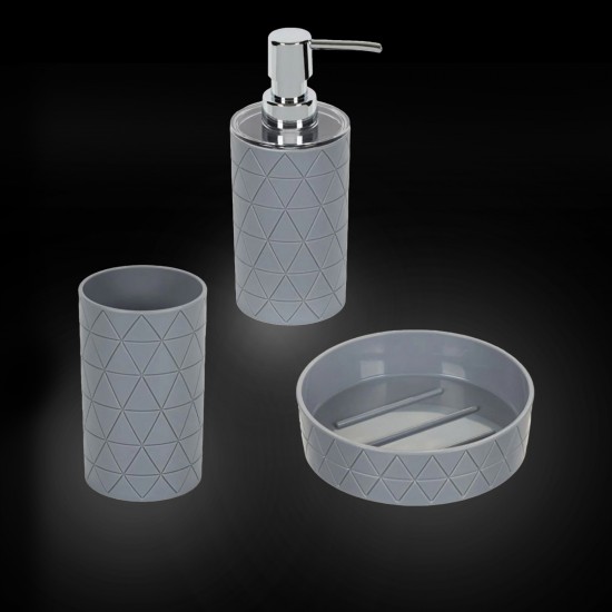 Bathroom Accessory Set Rhombus SL538 3pcs Plastic. Bathroom Accessory Set Rhombus SL538 3pcs Plastic.