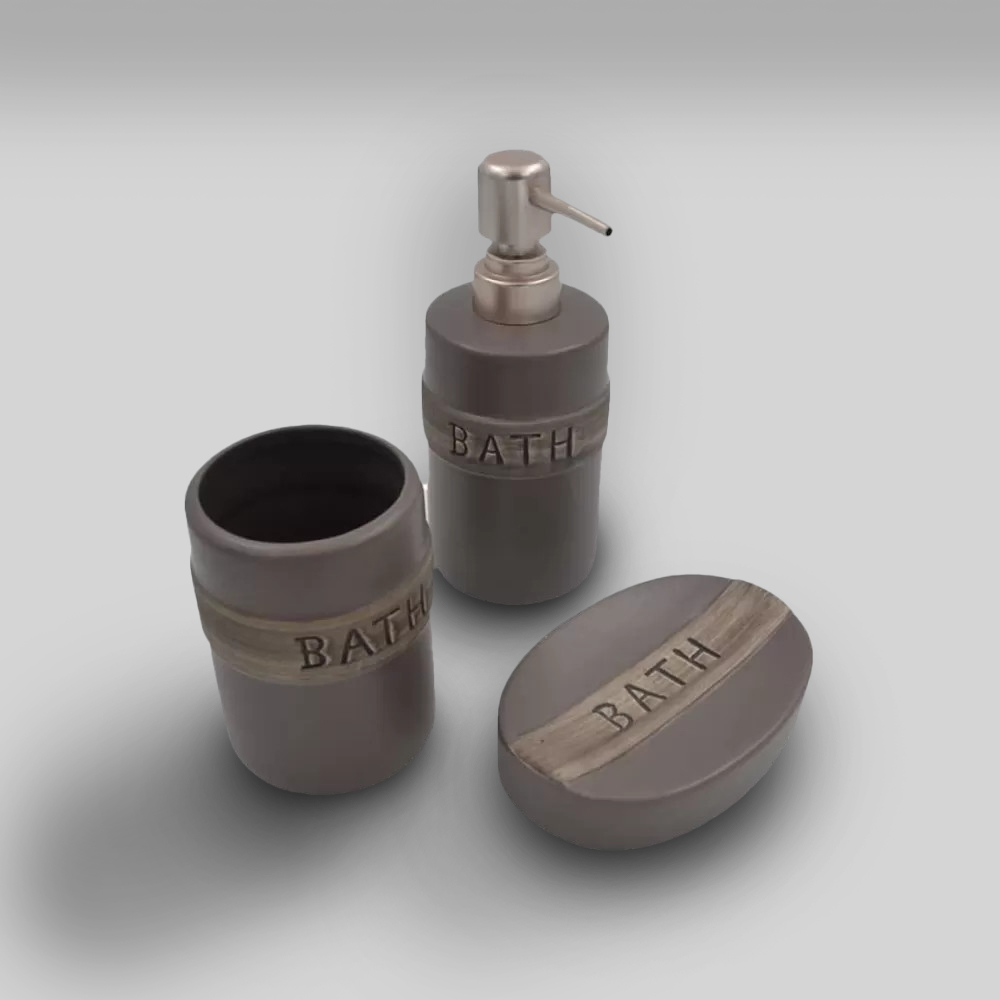 ΣΕΤ ΜΠΑΝΙΟΥ 3ΤΕΜ SL102 ΓΚΡΙ