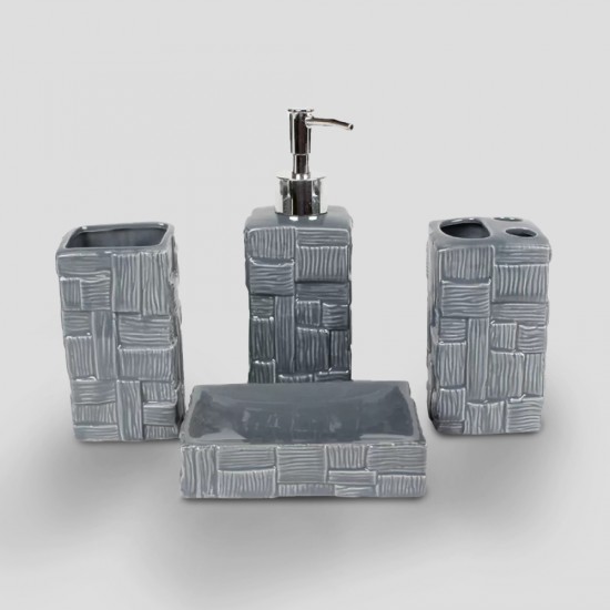 Bathroom Accessory Set SL493 Grey 4pcs
