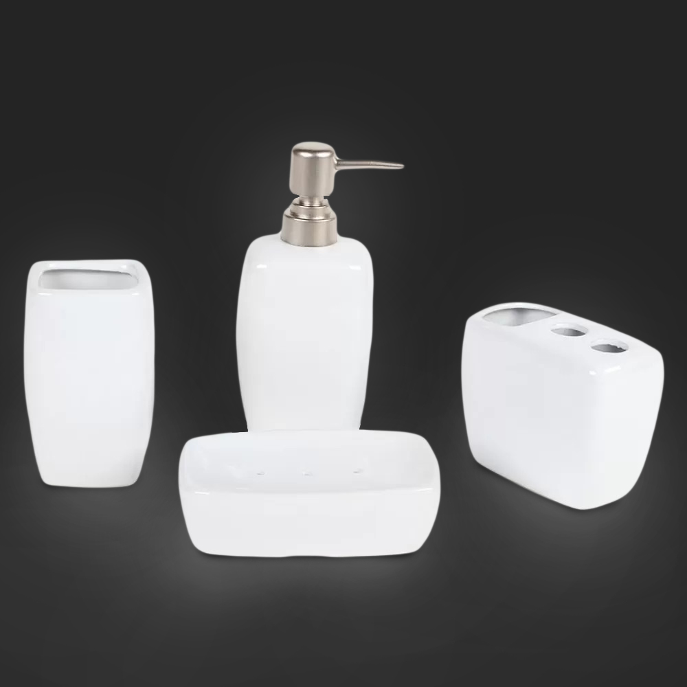 Bathroom Accessory Set SL122 4pcs White