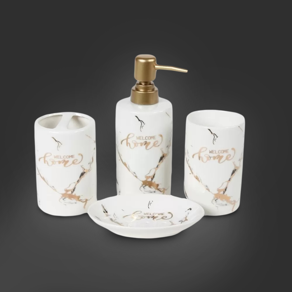 Bathroom Accessory Set Welcome SL123 4pcs White