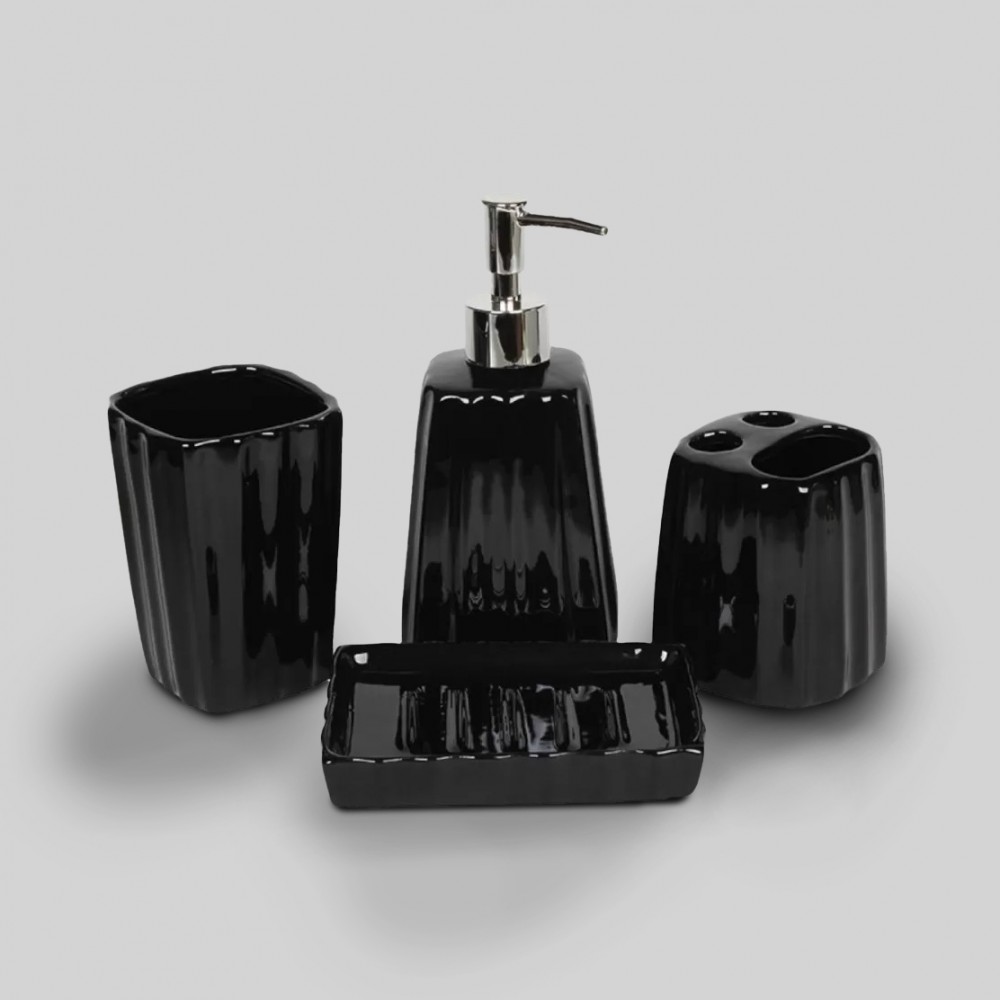 Bathroom Accessory Set SL213 Black 4pcs