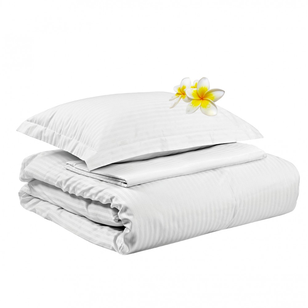 ΠΑΠΛΩΜΑΤΟΘΗΚΗ 100% COTTON 240T 1CM SATIN STRIPE 240X250+40