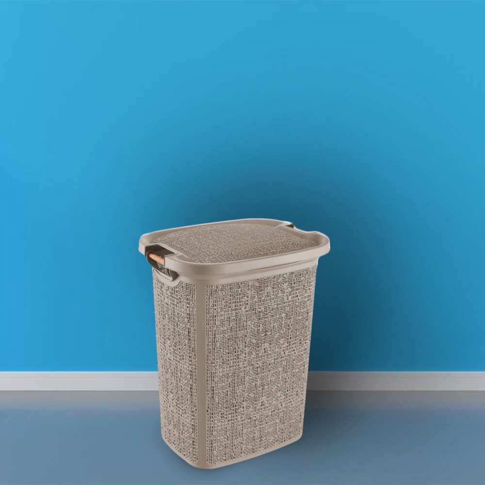 Plastic Laundry Hamper 60lt SL5033 Beige.