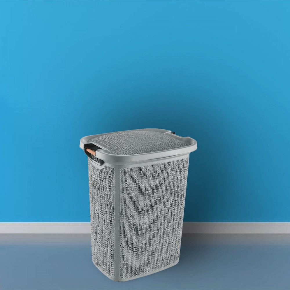 Plastic Laundry Hamper 60lt SL5033 Grey
