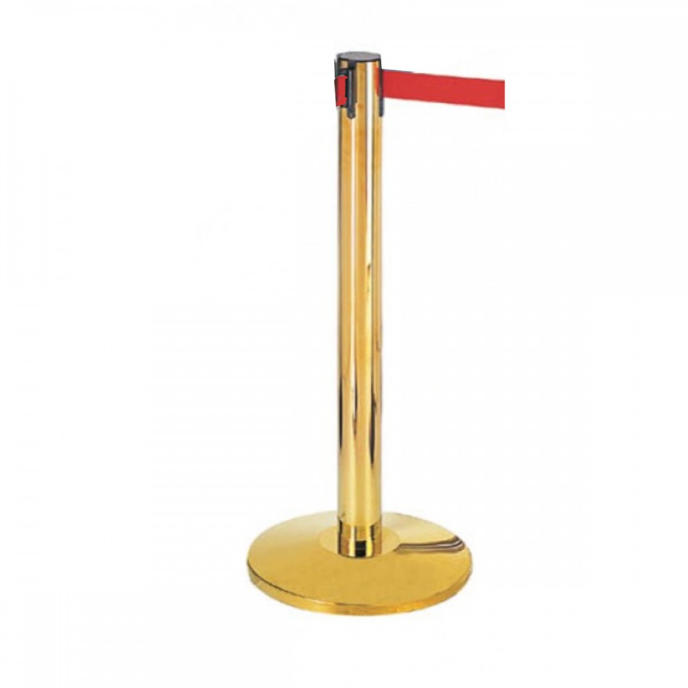 Gold Crowd Control Pillar SL983 with Retractable Red Band