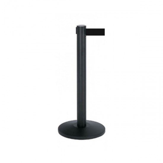 Black Crowd Control Pillar SL982 with Retractable Black Band