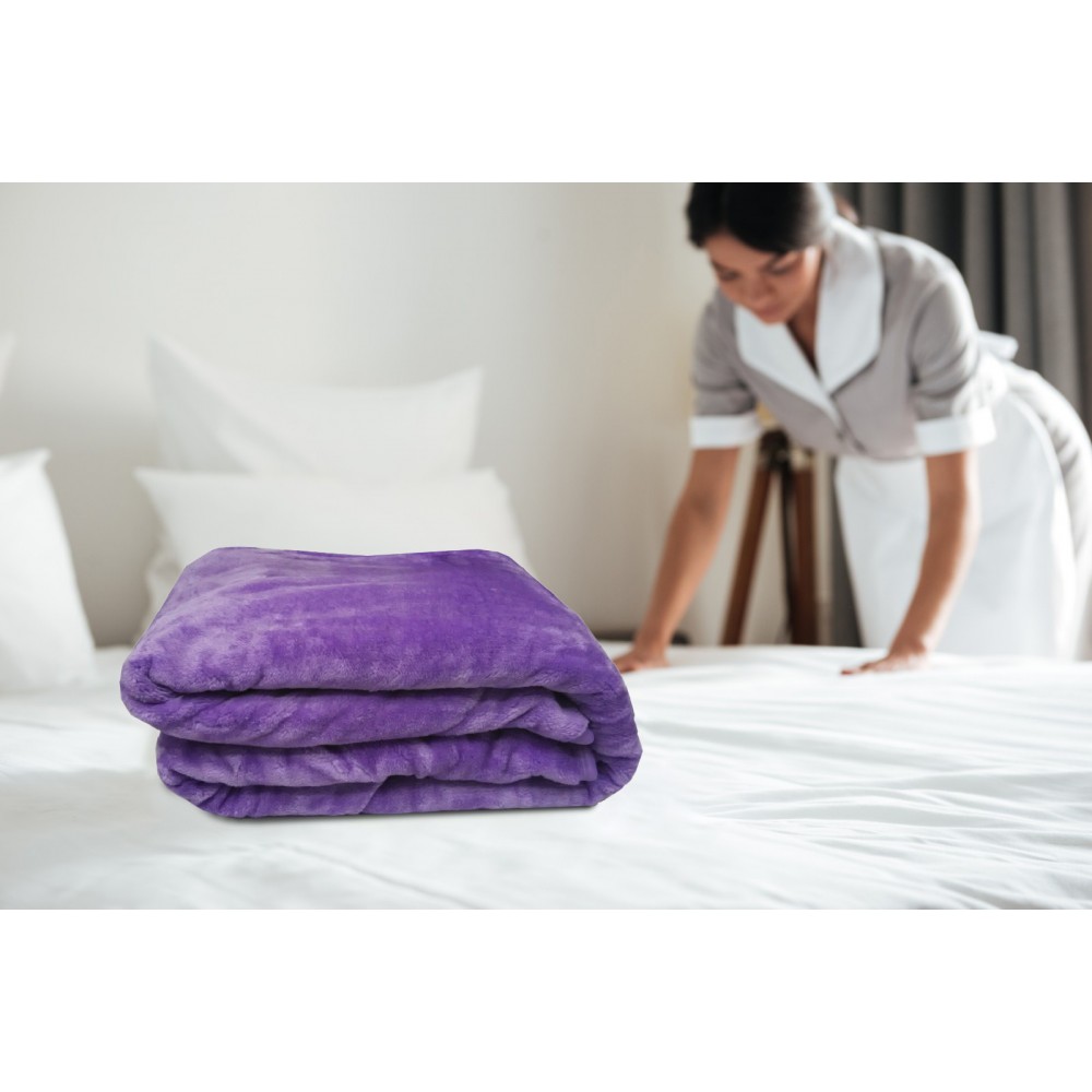 Purple Velour Blanket 220x240cm