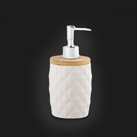 Dispenser SL211 Rhombus White with Bamboo