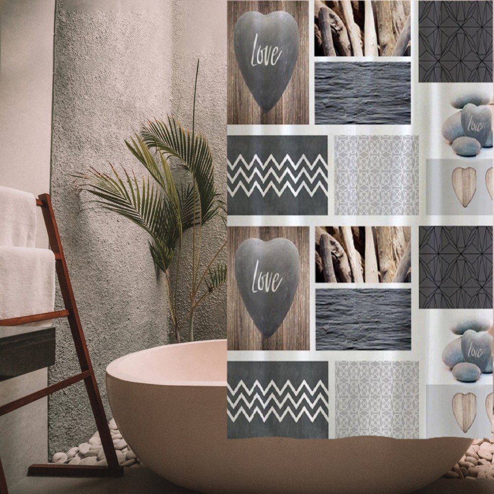 ΚΟΥΡΤΙΝΑ ΜΠΑΝΙΟΥ ΠΛΑΣΤΙΚΗ PEVA REALLOVE 180(Μ)X180(Υ)