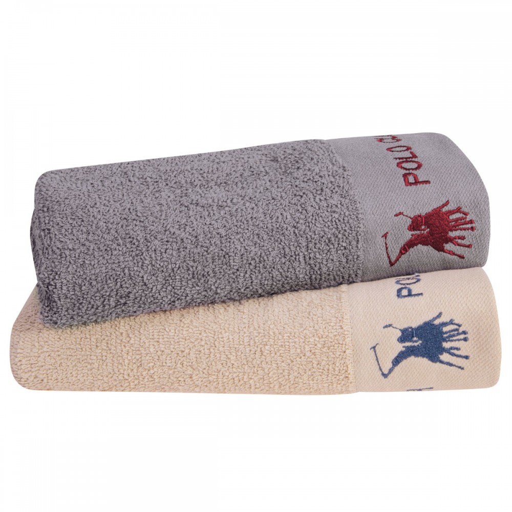 Polo Club Towel Set GP308 2pcs Grey-Ecru