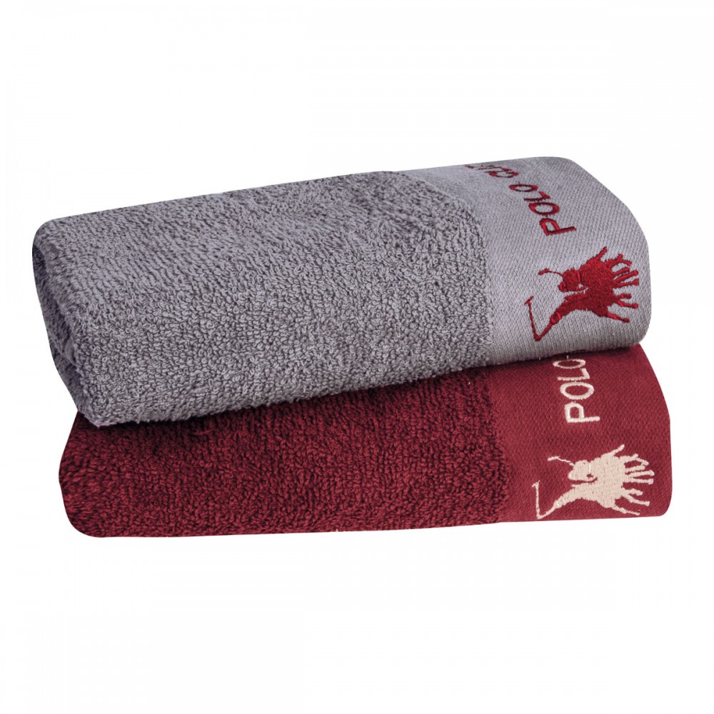 Polo Club Towel Set GP309 2pcs Grey-Red