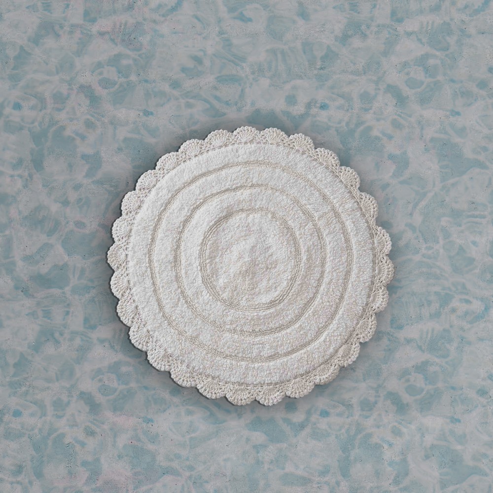 Bath Mat Etoiles Ecru diameter 70cm