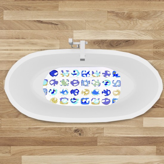 Non-slip Bathtub Mat Float-2, Blue, 35x76cm.