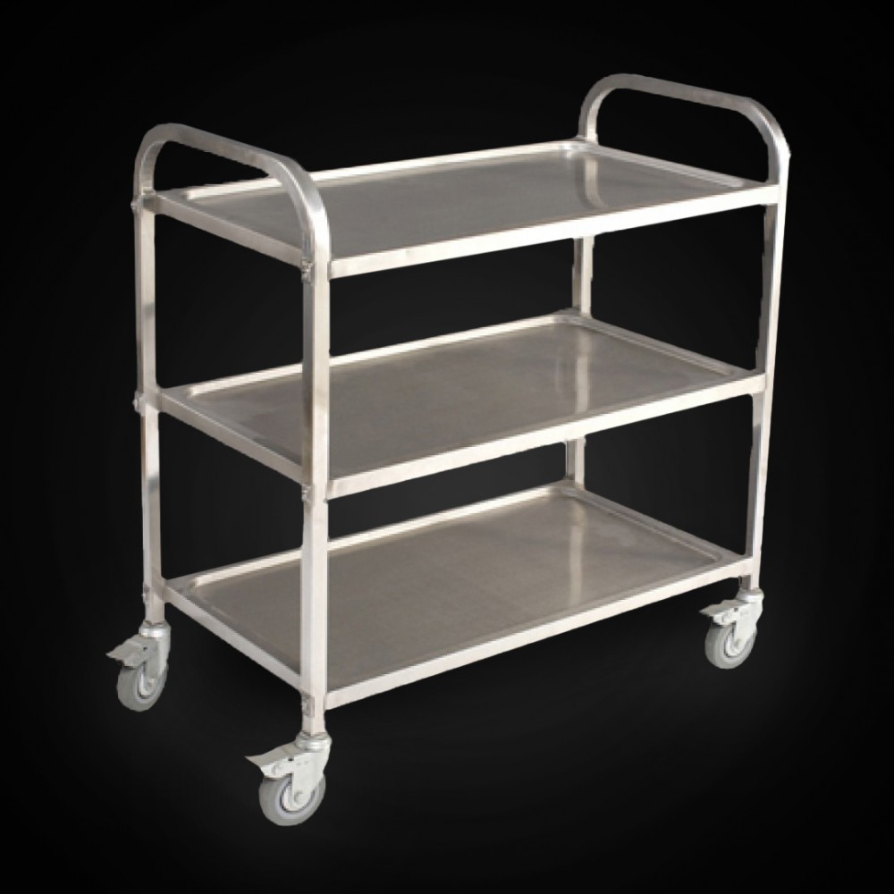 ΚΑΡΟΤΣΙ INOX ΓΙΑ SERVICE 3 ΘΕΣΕΩΝ 96.50(M)X50(Π)X89.50(Υ)-500106