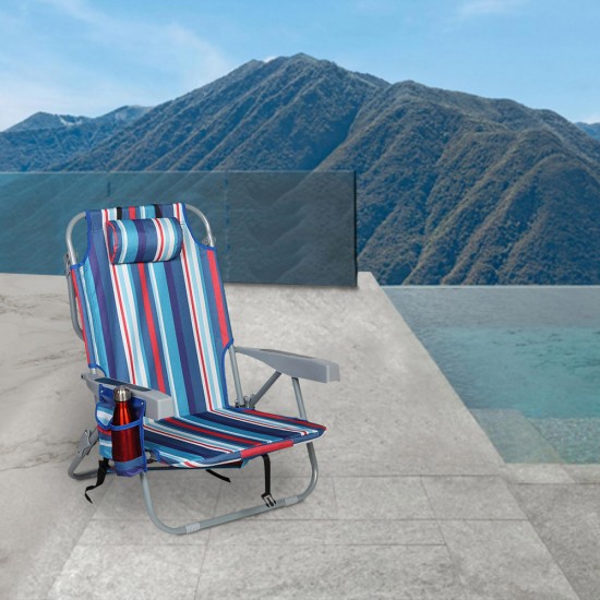 ΚΑΡΕΚΛΑ ΠΑΡΑΛΙΑΣ ΜΕΤΑΛΛΙΚΗ SL114 ΜΠΛΕ 63(Π)Χ48(Μ)Χ79(Υ)